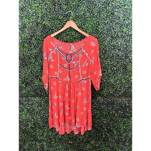 Free People, Floral Orange Dress, Women’s Size M